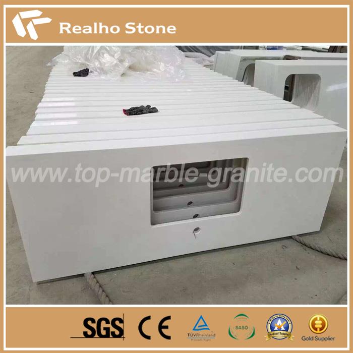 Čisté biele kremenné dosky Pure white Quartz Vanity tops