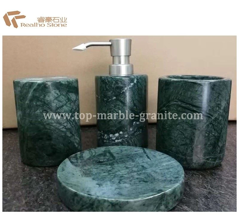 green marble bathroom accessary