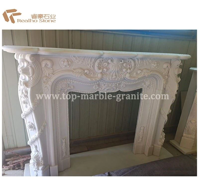 White marble fireplace