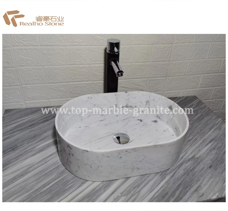 white stone sink