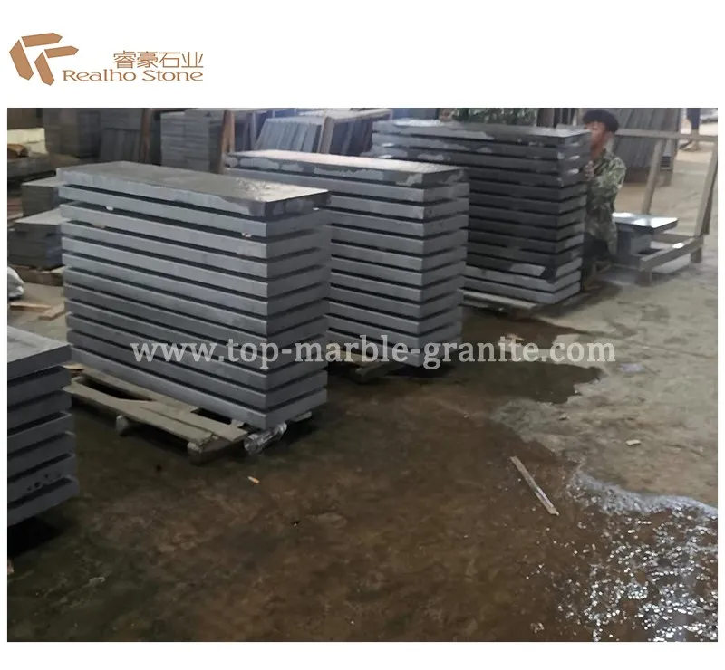Black granite flamed tile Black granite flamed tile