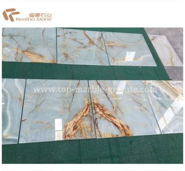 Backlit Onyx Marble Composited Glass Tiles