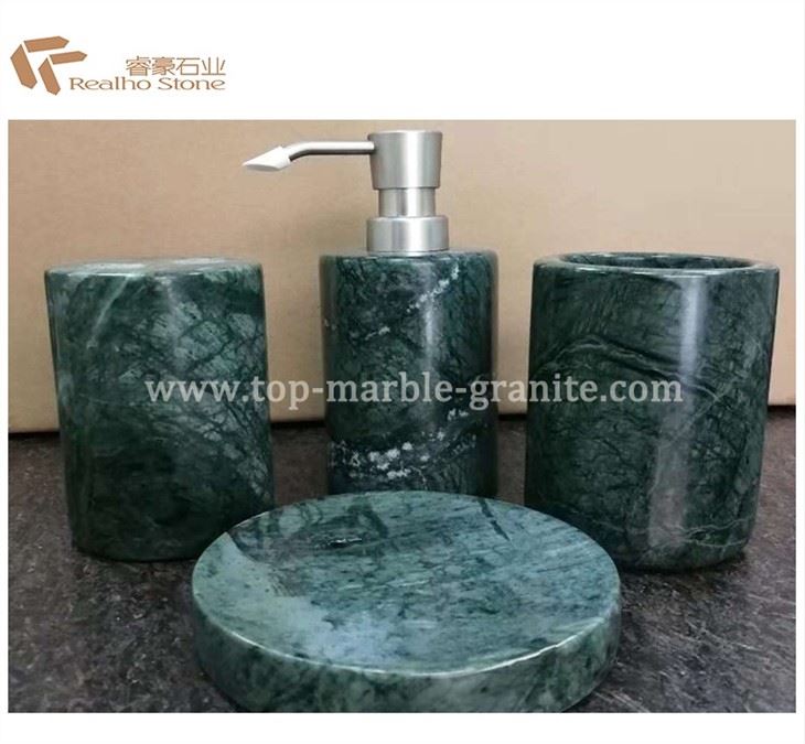 green marble bathroom accessary