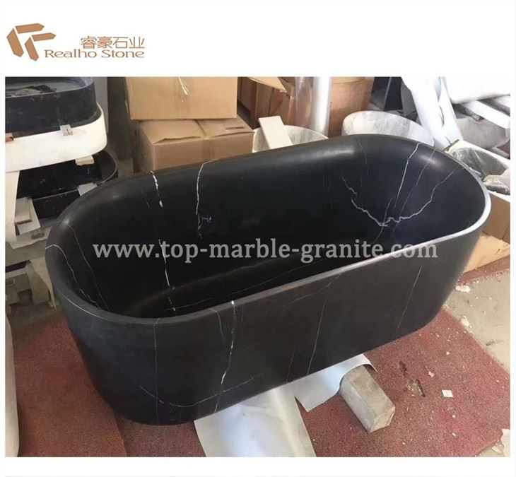 black marble bathtub