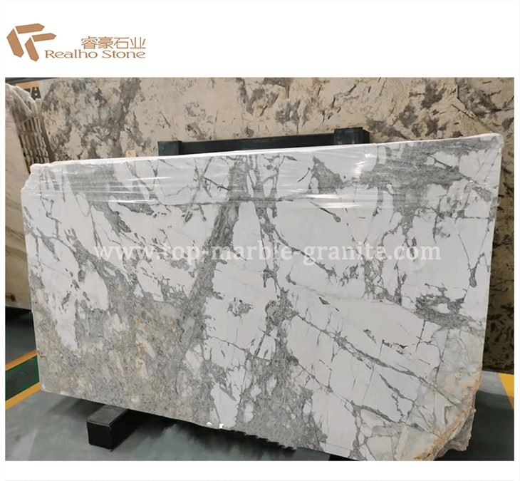 Winter River Snow Marble Slab And Bathroom Project