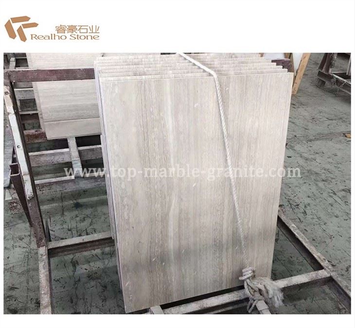 Wooden white polished tile